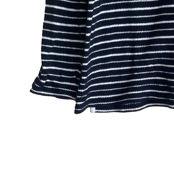 Talbots Women Top L Navy Striped Keyhole Tie Coastal Nautical Travel‎ Beachy - Picture 7 of 12